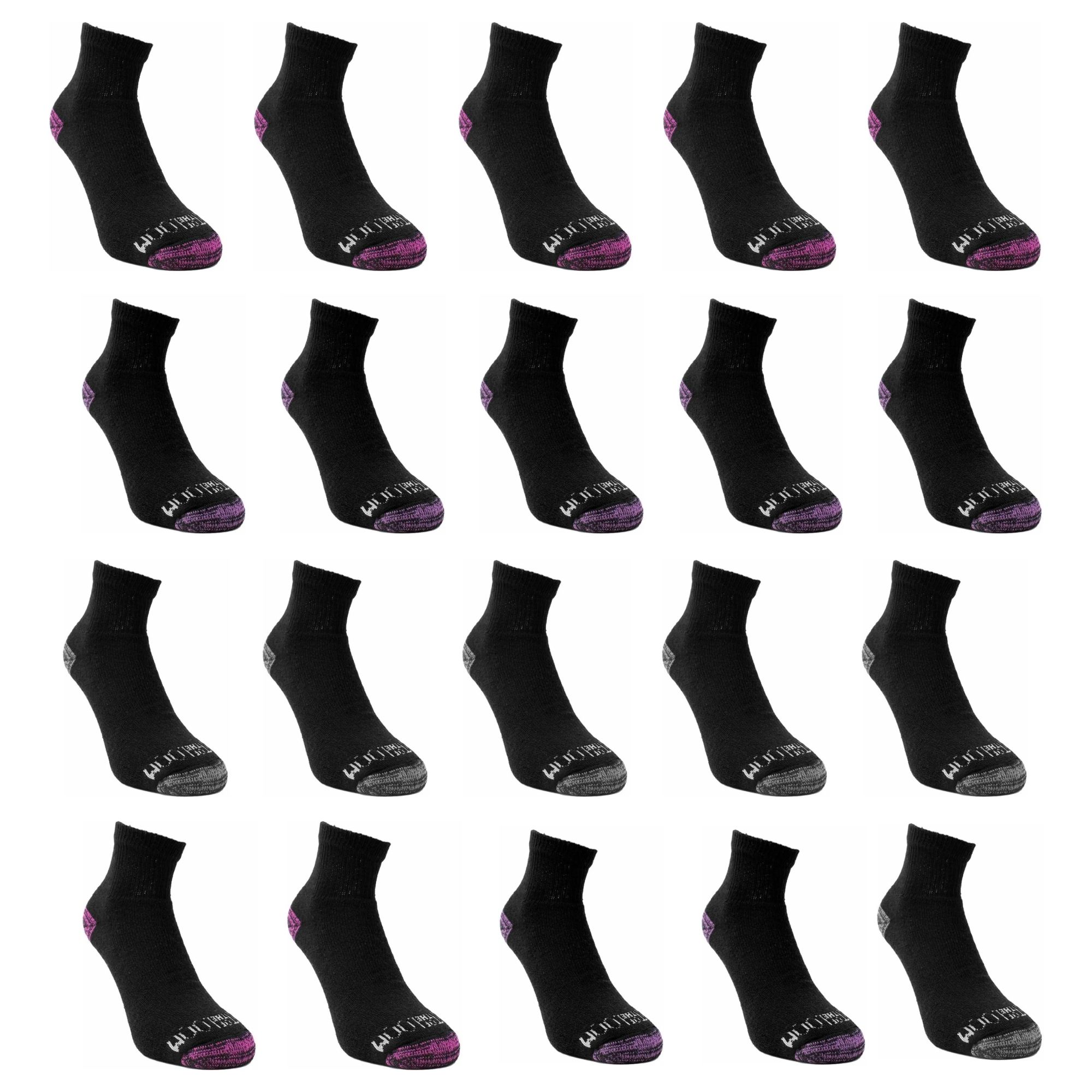 Foto 3 pulgar | 20 Pares De Calceta Quarter Para Mujer, Fruit Ot The Loom, Color Negro Multicolor
