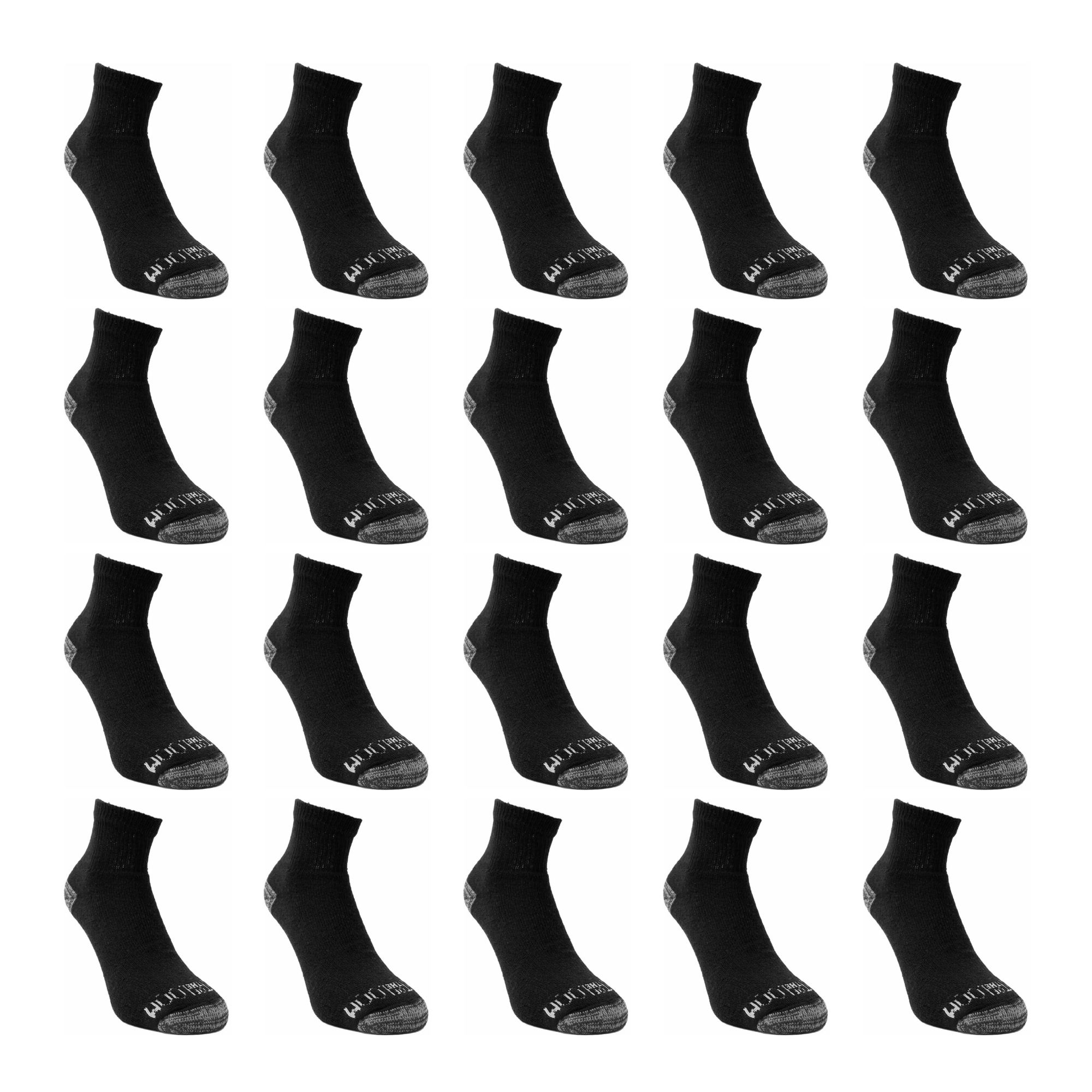 Foto 3 pulgar | 20 Pares De Calceta Quarter Para Mujer, Fruit Ot The Loom, Color Negro Con Gris