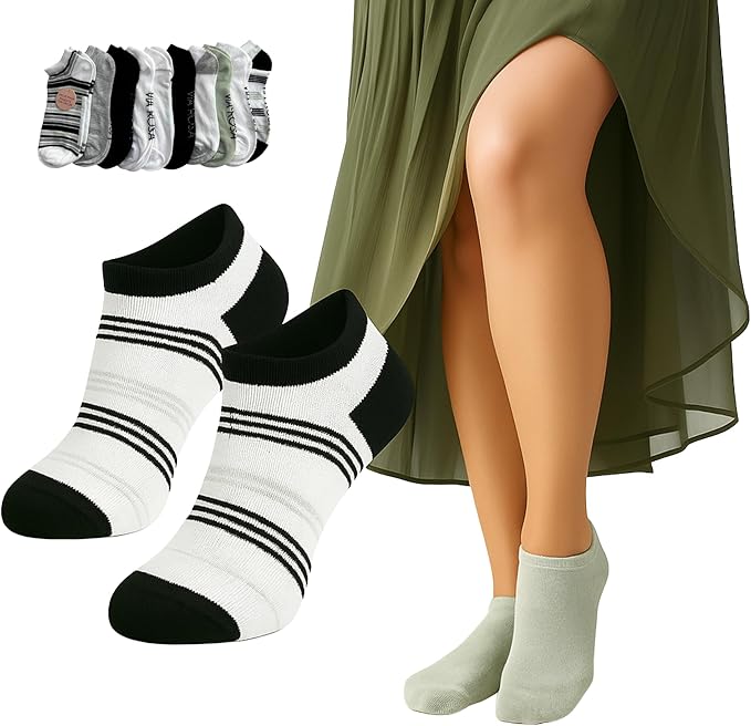 Paquete De 10 Calcetines Mujer Tobilleros | Medios Acolchonados Para Mayor Comodidad | Calcetas Deportivas