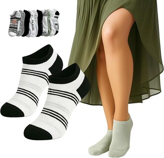 Foto 1 | Paquete De 10 Calcetines Mujer Tobilleros | Medios Acolchonados Para Mayor Comodidad | Calcetas Deportivas