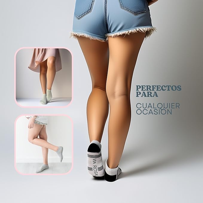 Foto 6 pulgar | Paquete De 10 Calcetines Mujer Tobilleros | Medios Acolchonados Para Mayor Comodidad | Calcetas Deportivas