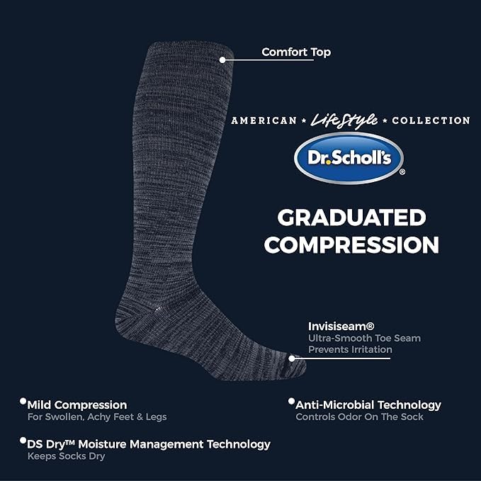 Foto 6 pulgar | Calcetines De Compresión Dr. Scholl's Para Hombre Graduados Sobre La Pantorrilla - Venta Internacional.