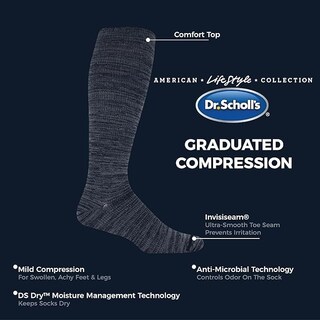 Foto 5 | Calcetines De Compresión Dr. Scholl's Para Hombre Graduados Sobre La Pantorrilla - Venta Internacional.