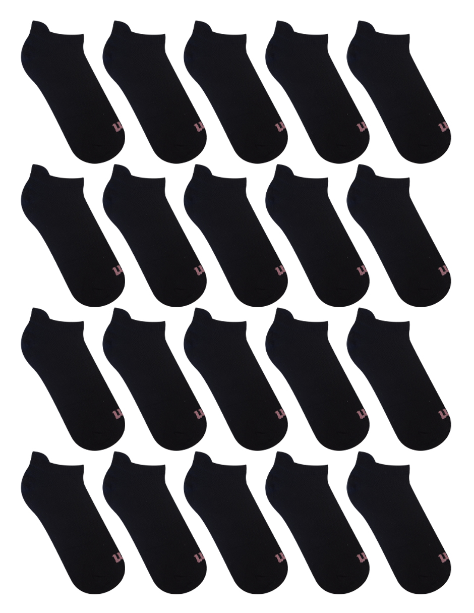 Foto 2 pulgar | Paquete Tin para Dama Wilson 20 Pares Sin Felpa color Negro Ventilación
