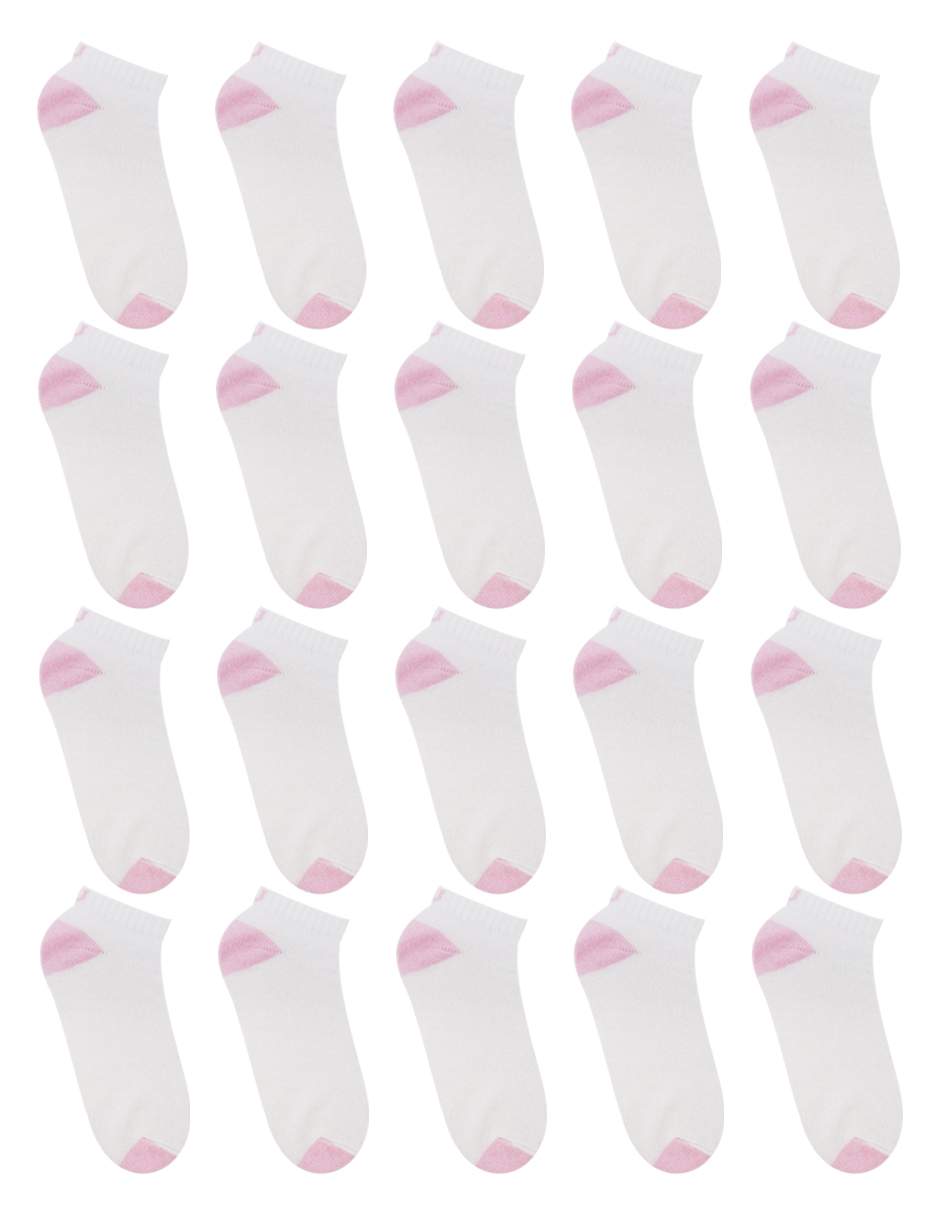 Foto 3 pulgar | Paquete de Calcetines Tin para Dama Wilson con Felpa 20 Pares Blanco Punta Talón Rosa Unitalla