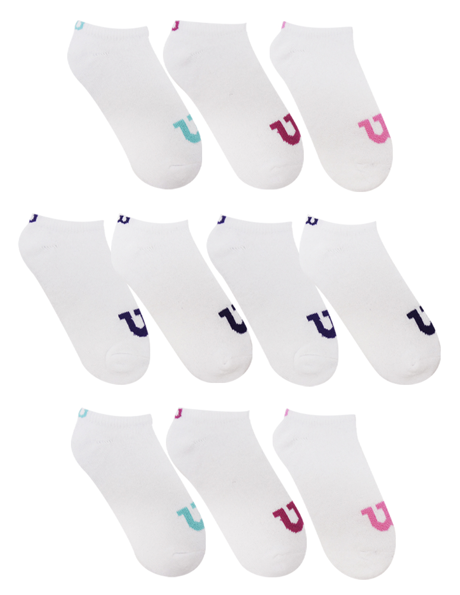 Foto 2 | Paquete Calcetines Tin para Dama Wilson con Felpa 10 Pares color Blanco W de Colores unitalla