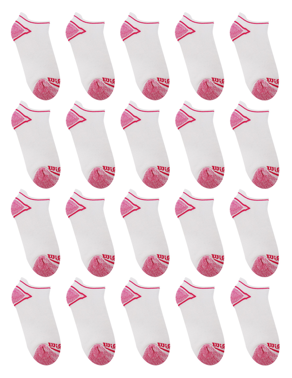 Foto 3 pulgar | Paquete de Calcetines Tin para Dama Wilson con Felpa 20 Pares Blanco Punta Talón Bicolor Rosa Unitalla
