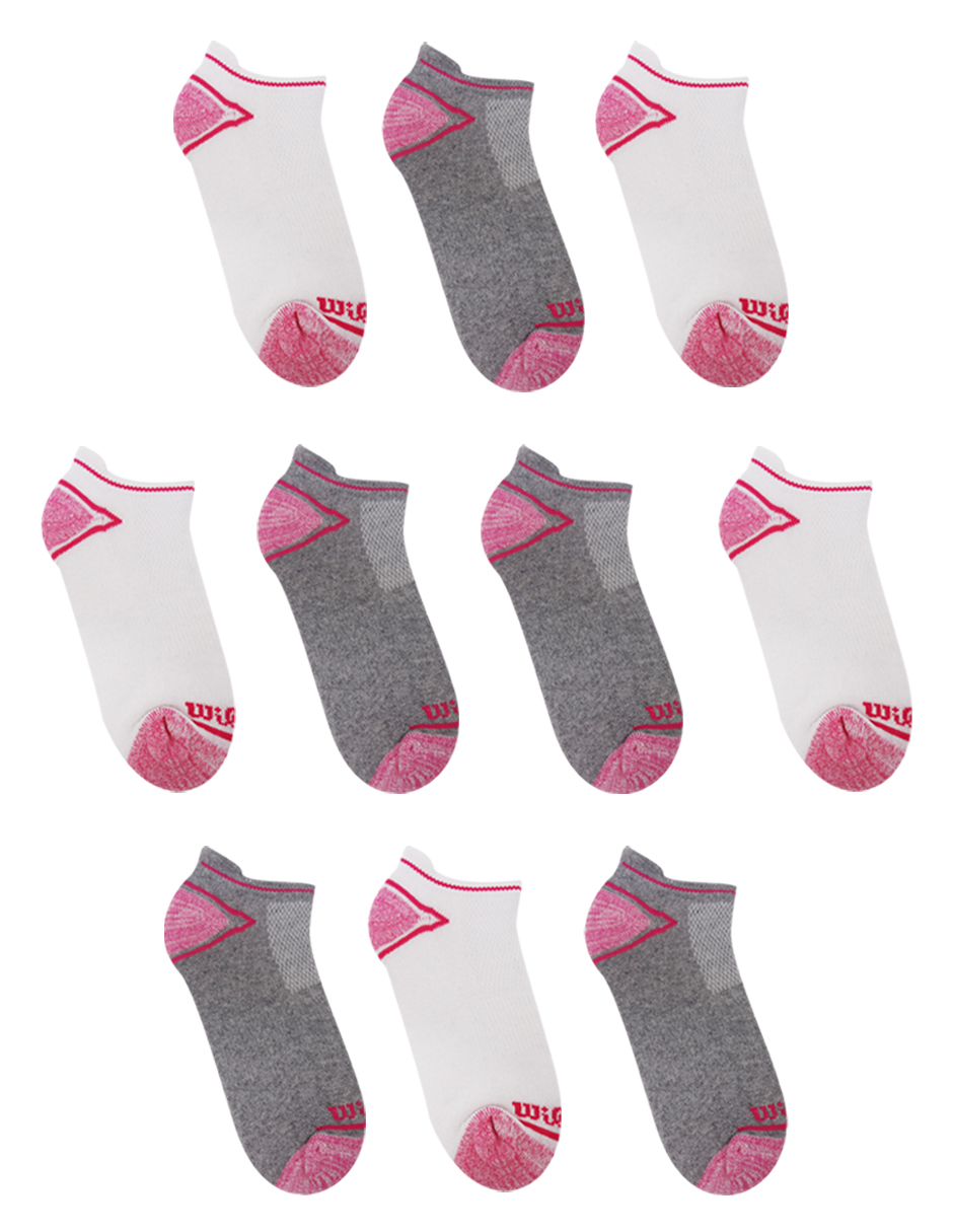 Foto 3 pulgar | Paquete de Calcetines Tin Dama Wilson con Felpa 10 Pares 5 Blanco Unta Talón Bicolor / 5 Jaspe Punta Talón Bicolor Rosa