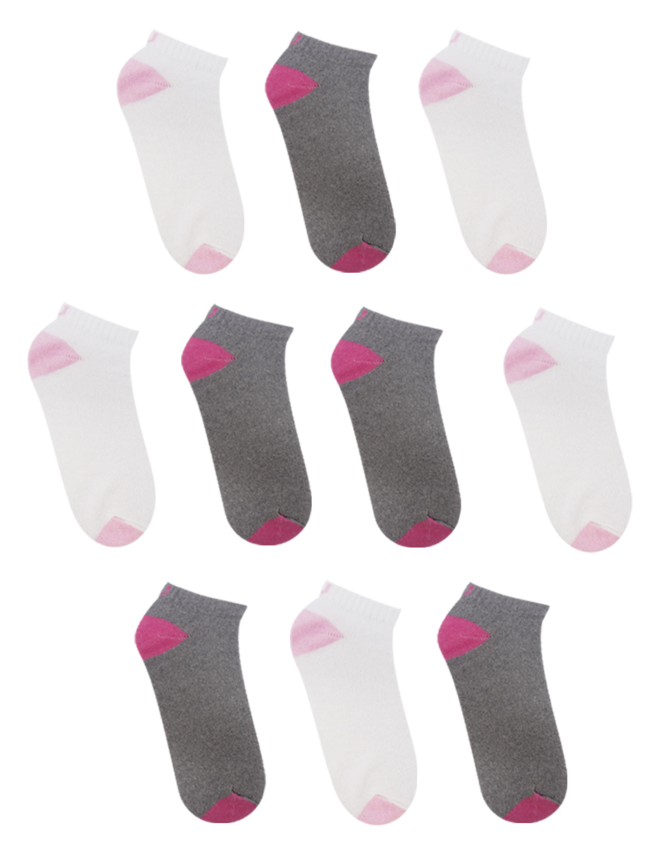 Foto 3 pulgar | Paquete de Calcetines Tin Dama Wilson con Felpa 10 Pares 5 Blanco Punta Talón / 5 Jaspe Punta Talón Rosa Unitalla