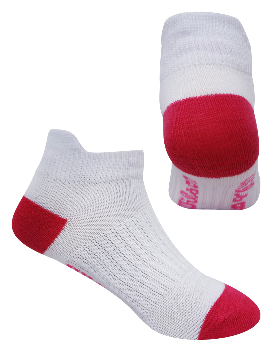 Paquete Calcetines Tin para Dama Wilson 20 Pares sin Felpa color Blanco Punta Talón Rosa Unitalla