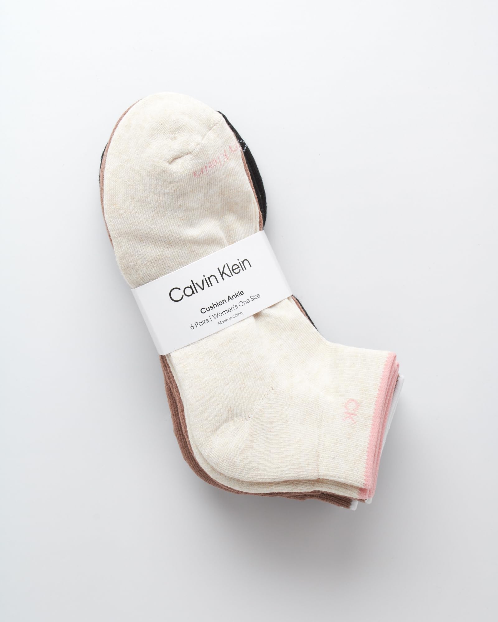 Foto 3 pulgar | Calcetines De Tobillo Calvin Klein Para Mujer, Paquete De 6, Tallas 4-10, Color Avena - Venta Internacional.