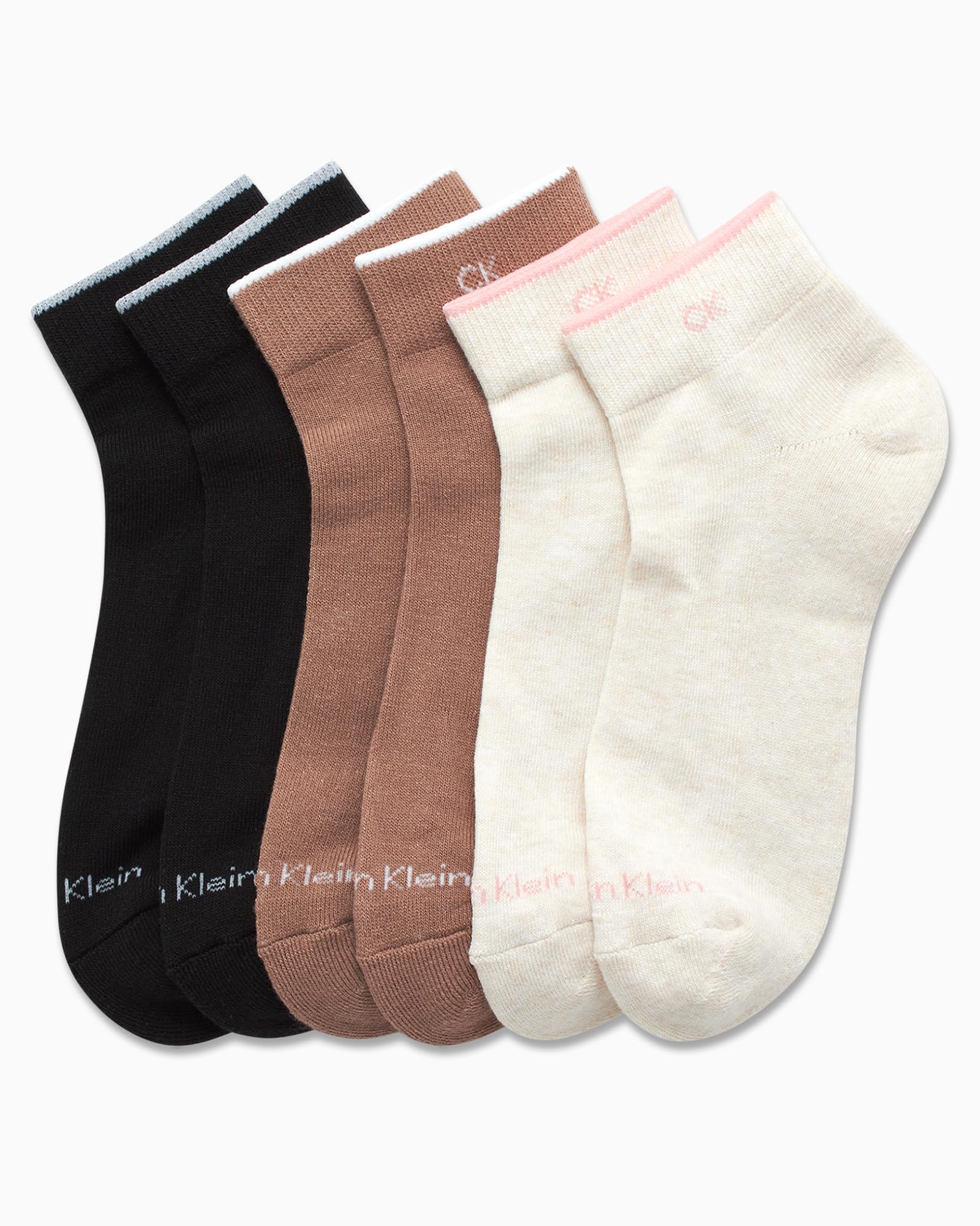 Foto 4 pulgar | Calcetines De Tobillo Calvin Klein Para Mujer, Paquete De 6, Tallas 4-10, Color Avena - Venta Internacional.