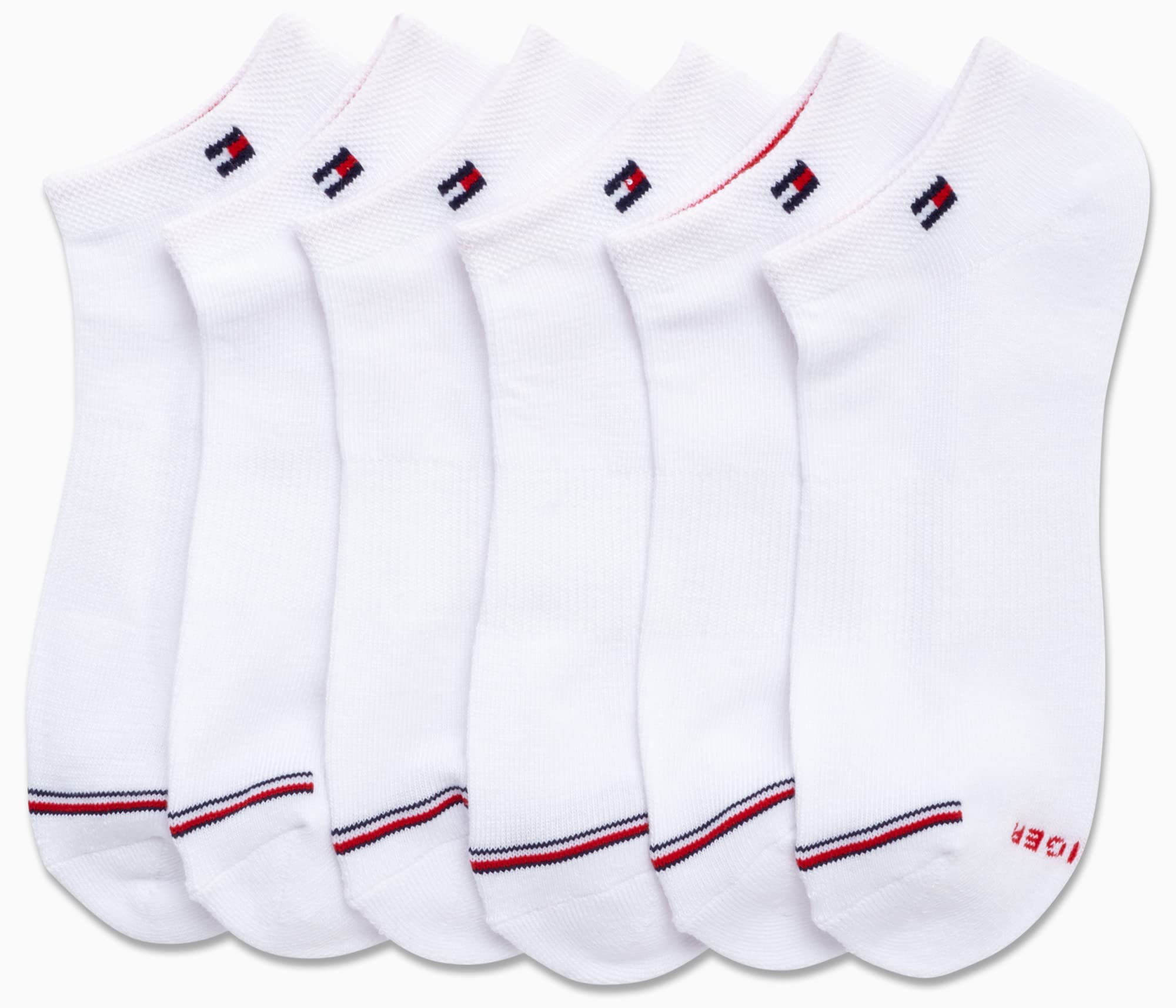 Foto 4 pulgar | Calcetines De Corte Bajo Tommy Hilfiger Performance Para Mujer, Paquete De 6, Blancos - Venta Internacional.