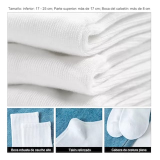Foto 2 | 20 Pares Calcetines Deportivos Hombre Algodón 100% Eo Safe Imports Esi-17079 Blanco
