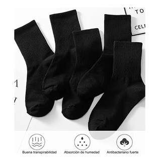 Foto 3 | 20 Pares Calcetines Deportivos Hombre Algodón 100% Eo Safe Imports Esi-17080negro