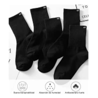 Foto 3 | 20 Pares Calcetines Deportivos Hombre Algodón 100% Eo Safe Imports Esi-17080-1 Negro