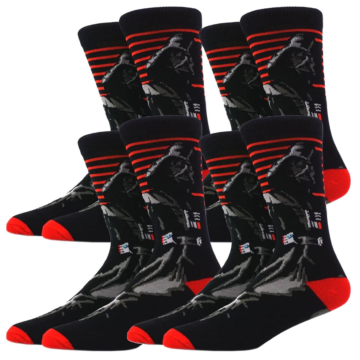 Calcetas Largas De Darth Vader Ventdepot Mxckw-004 4 Piezas Multicor
