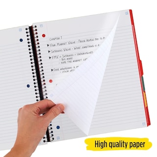 Foto 5 | Cuaderno Five Star, 5 Asignaturas, Con Líneas Universitarias, 200 Hojas, Color Rojo - Venta Internacional.