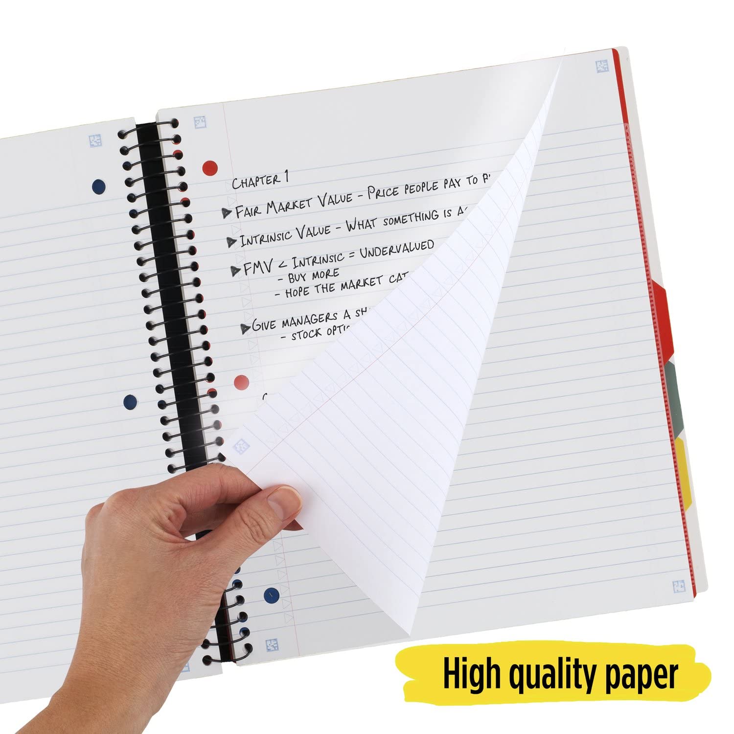 Foto 7 pulgar | Cuaderno Five Star Spiral, 5 Asignaturas, A Rayas Universitarias, 200 Hojas - Venta Internacional.