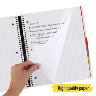 Foto 6 | Cuaderno Five Star Spiral, 5 Asignaturas, A Rayas Universitarias, 200 Hojas - Venta Internacional.