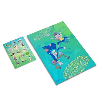Foto 2 | Libreta Rick Y Morty Wubbalubba Dubdub, Incluye Poster Y Stickers