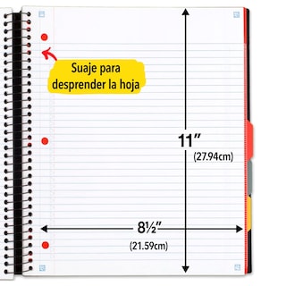 Foto 5 | Cuaderno Five Star Advance 5 Asignaturas Con Rayas Universitarias 200 Hojas - Venta Internacional.