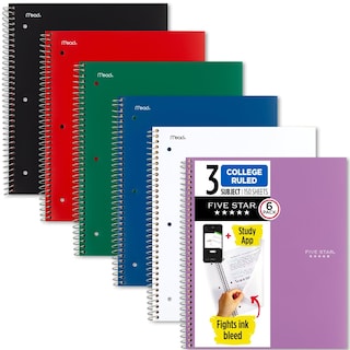 Foto 1 | Cuadernos En Espiral Con Tema Five Star 3 150 Hojas Paquete De 6 - Venta Internacional.