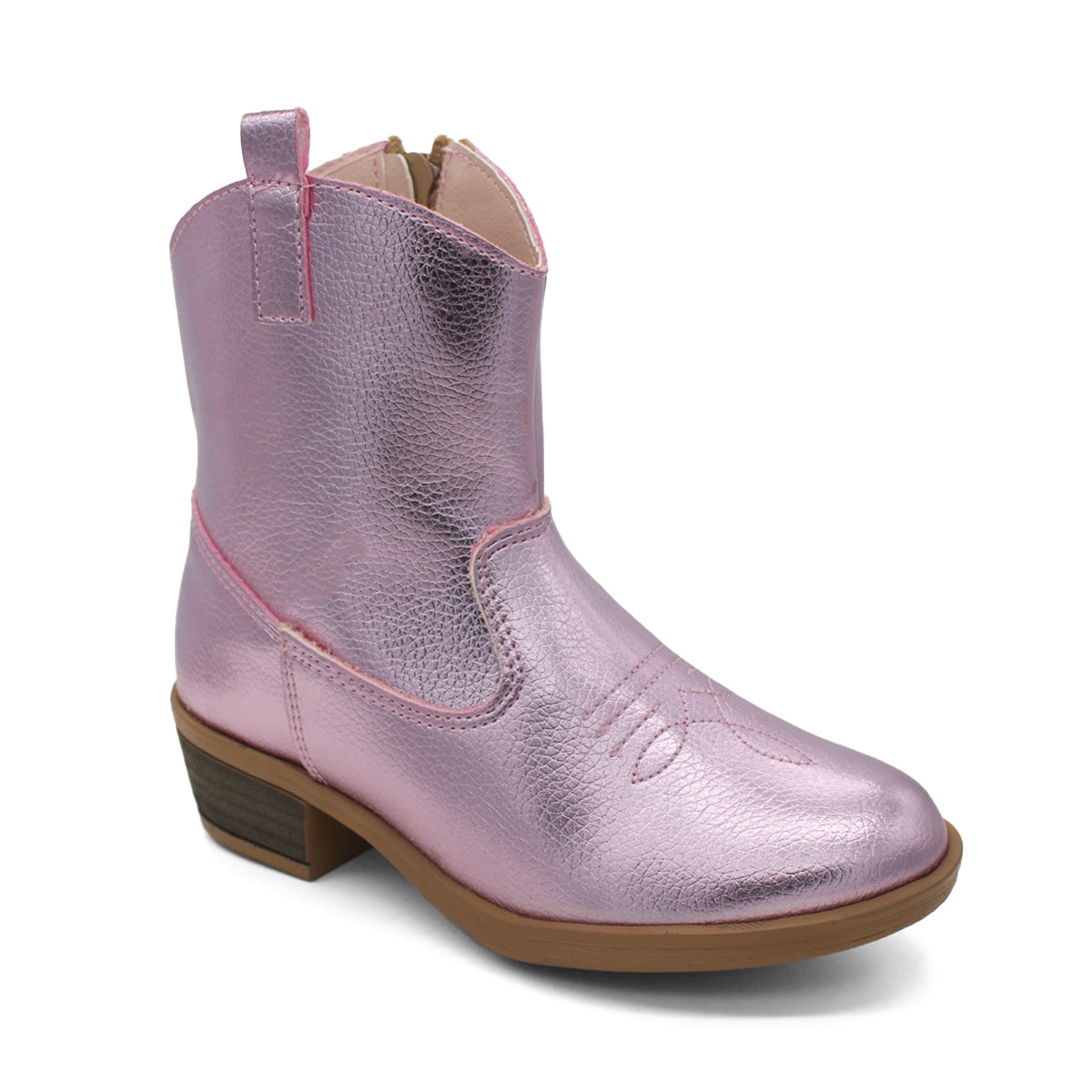 Foto 2 pulgar | Botas Tipo Western Rbcollection Exterior Sintético Color Rosa Plateado Para Niña