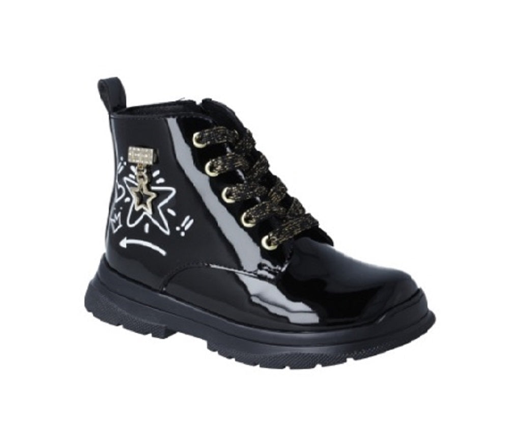 Foto 1 | Botines de Charol Karsten Negros para Niña