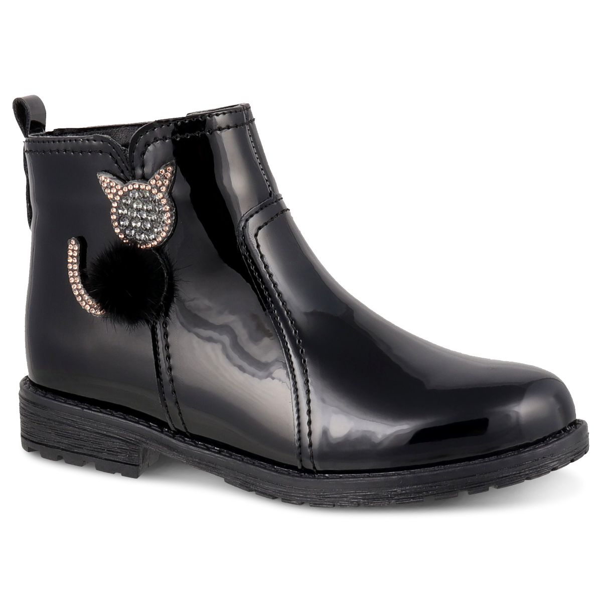 Foto 1 | Bota Dominiq 1438 Color Charol Negro Para Niña
