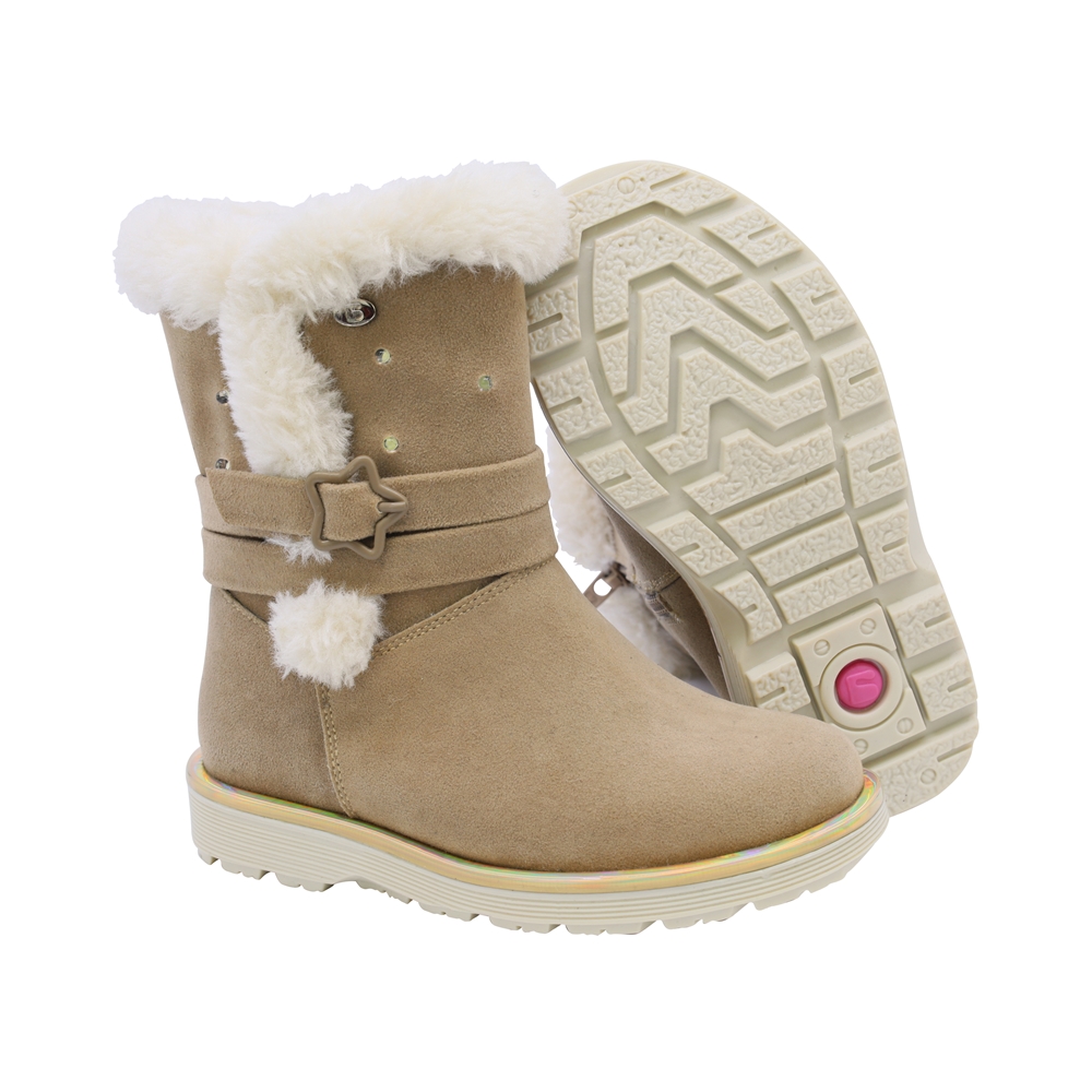 Foto 7 pulgar | Bota De Invierno Para Niña Coqueta 93604-l Beige Con Luces