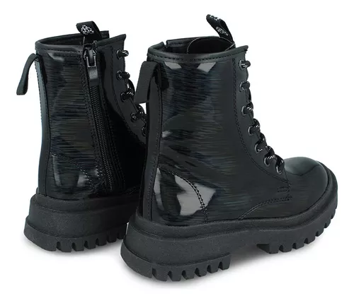 Foto 4 | Bota-botín Tropicana 64001 Niña Charol-sintético Negro Urbano
