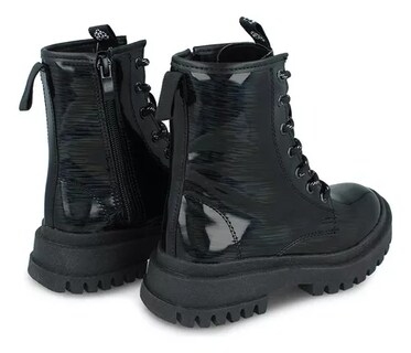 Foto 4 | Bota-botín Tropicana 64001 Niña Charol-sintético Negro Urbano