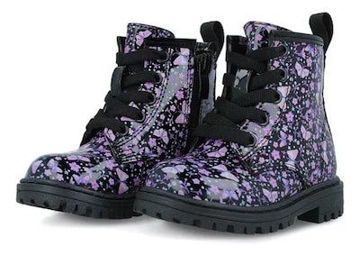 Foto 3 | Bota-botín Tropicana 32333 Niña Charol Negro-morado Urbano