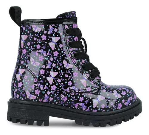 Foto 1 | Bota-botín Tropicana 32333 Niña Charol Negro-morado Urbano