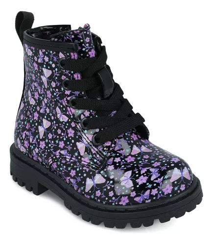 Foto 3 pulgar | Bota-botín Tropicana 32333 Niña Charol Negro-morado Urbano