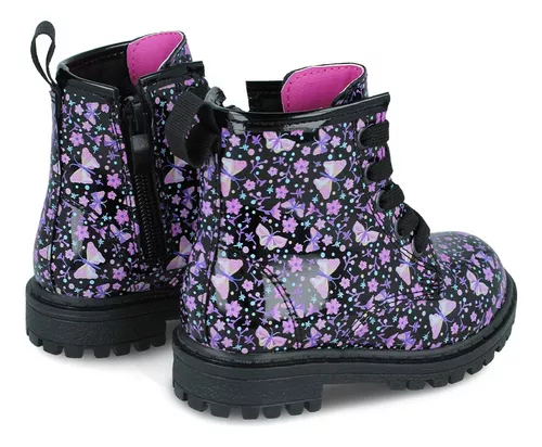 Foto 5 pulgar | Bota-botín Tropicana 32333 Niña Charol Negro-morado Urbano