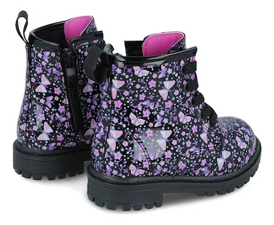 Foto 4 | Bota-botín Tropicana 32333 Niña Charol Negro-morado Urbano