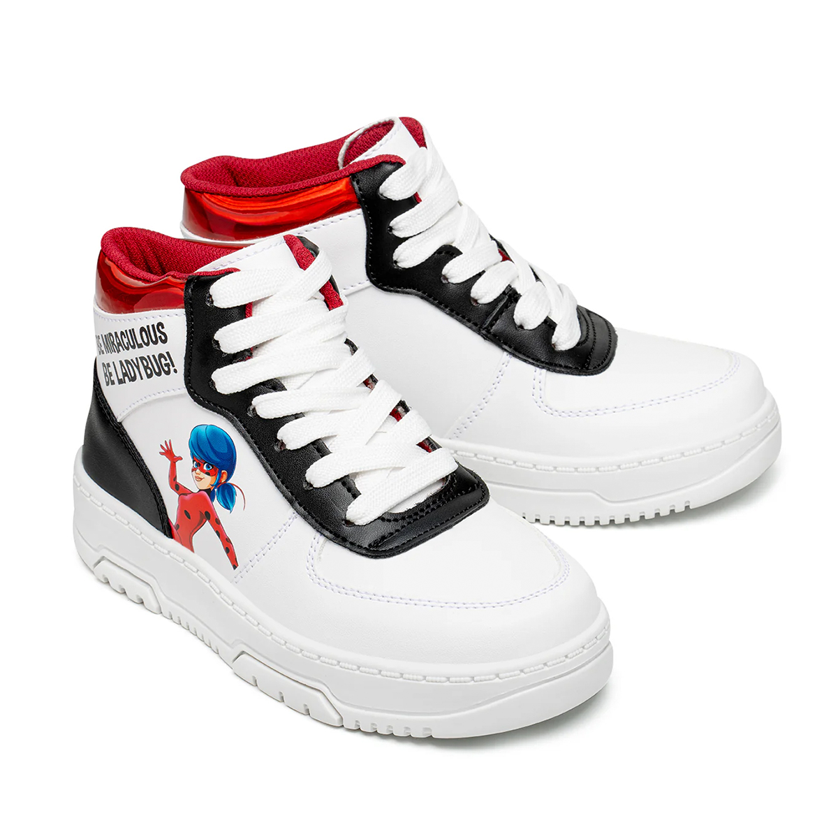 Foto 4 pulgar | Calzado Ladybug Tenis Tipo Bota Blancos para Niña