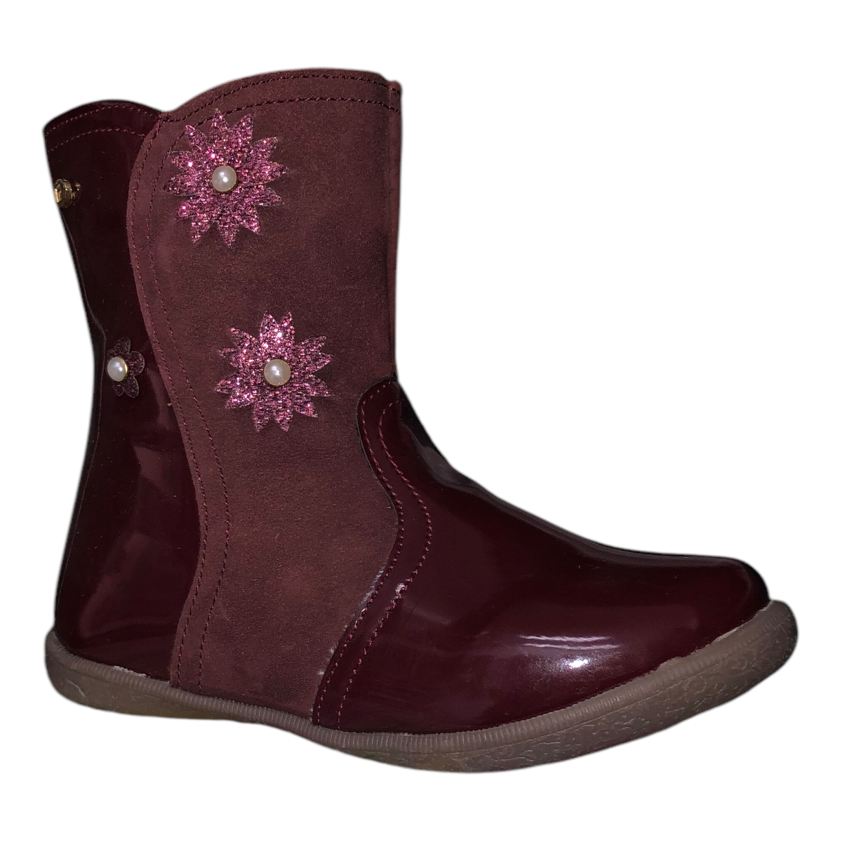 Foto 1 | Bota Charol Vino Para Niña Coqueta