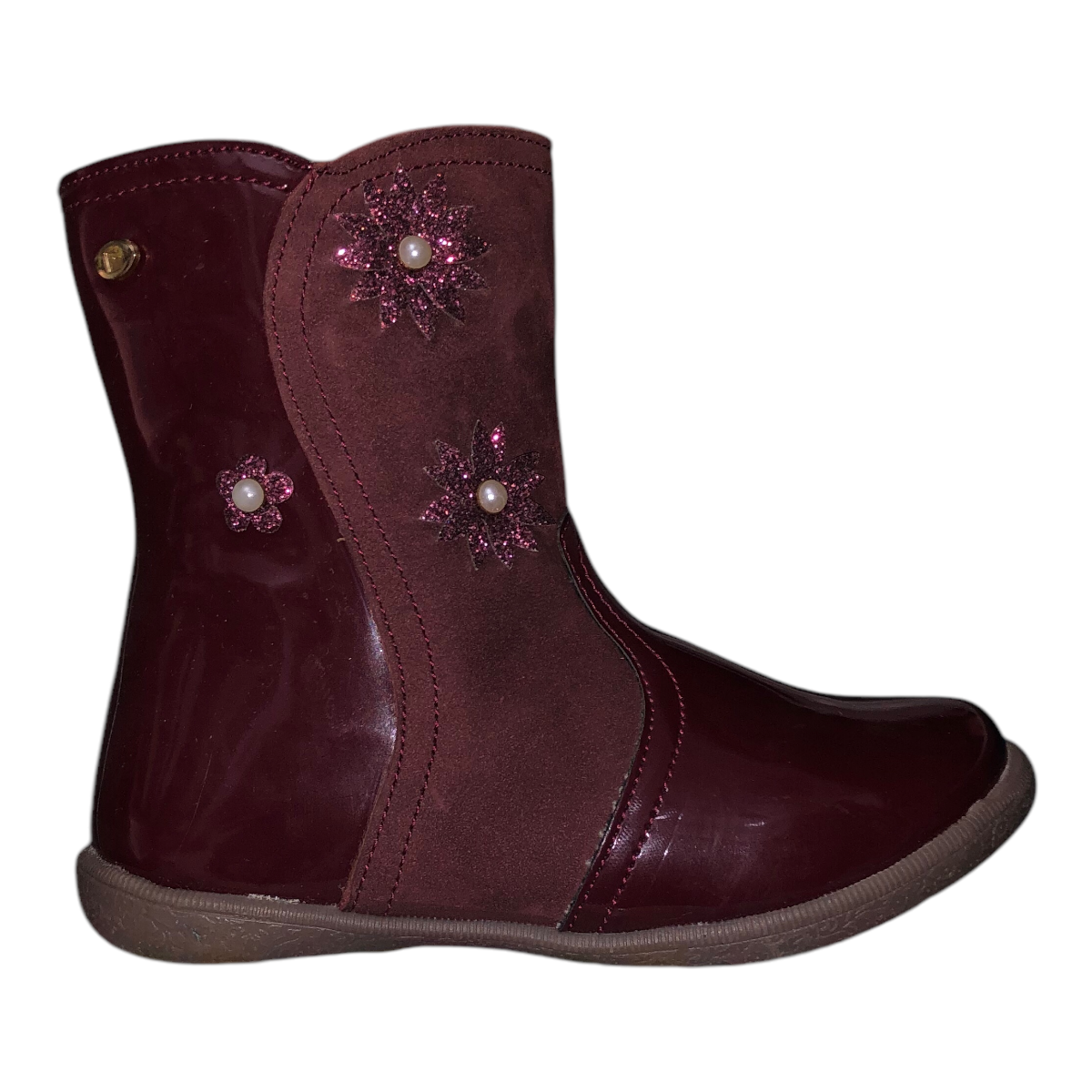 Foto 2 | Bota Charol Vino Para Niña Coqueta
