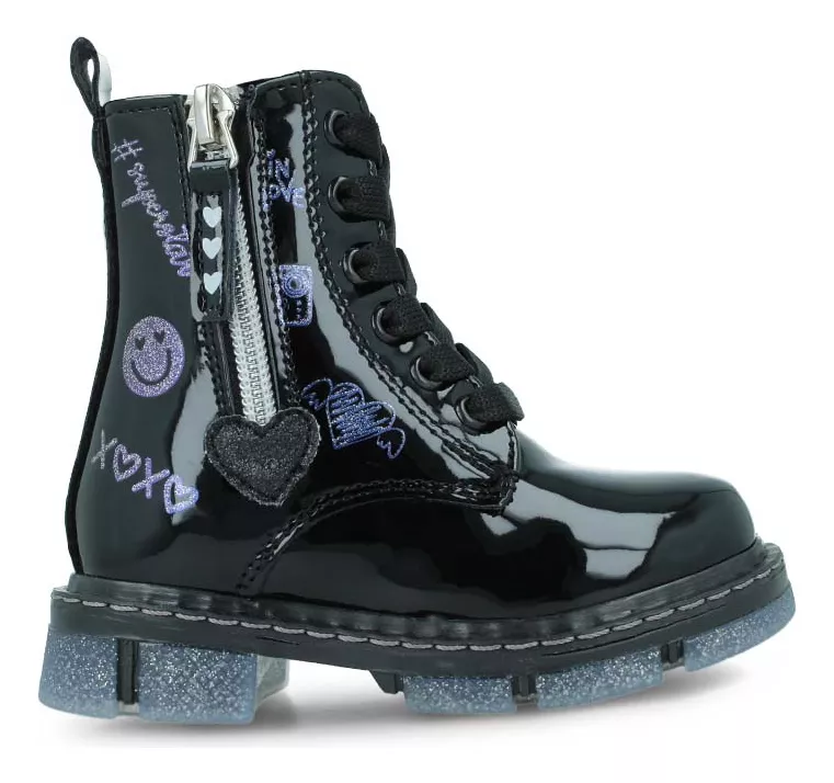 Foto 1 | Bota-botín Zapakids Zk5115 Niña Urbana Charol Negro