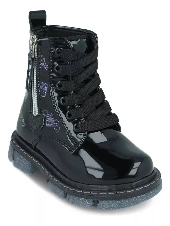 Foto 2 | Bota-botín Zapakids Zk5115 Niña Urbana Charol Negro