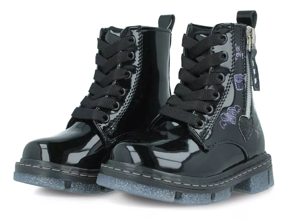 Foto 4 | Bota-botín Zapakids Zk5115 Niña Urbana Charol Negro