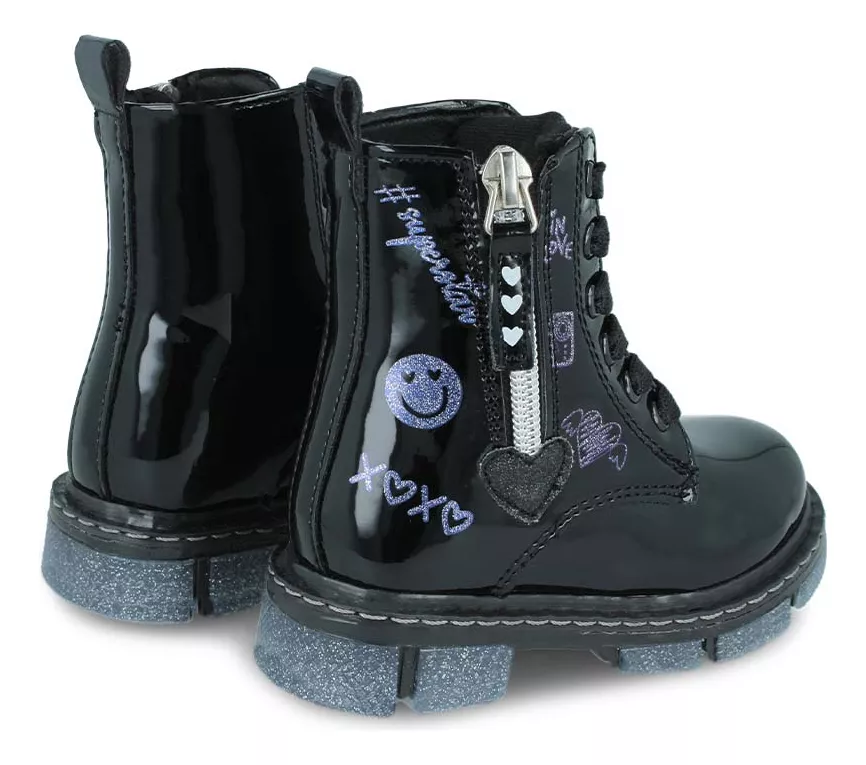 Foto 5 | Bota-botín Zapakids Zk5115 Niña Urbana Charol Negro