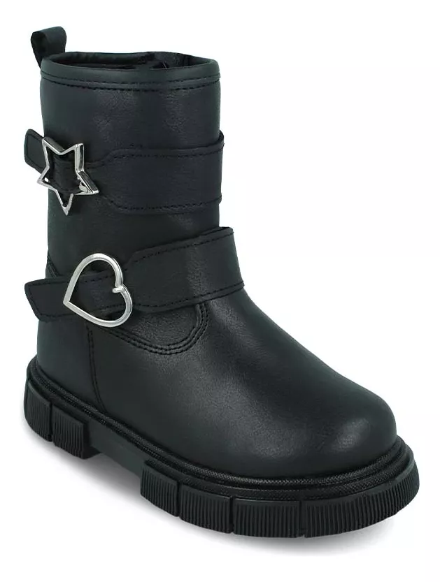 Foto 2 | Botas-botines Zapakids Zk638 Niña Sintético Negro Casual