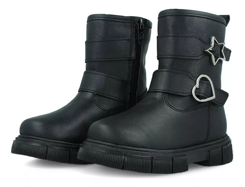 Foto 3 | Botas-botines Zapakids Zk638 Niña Sintético Negro Casual