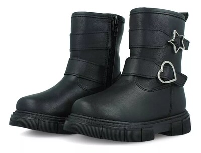 Foto 3 | Botas-botines Zapakids Zk638 Niña Sintético Negro Casual