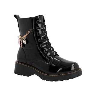Foto 1 | Botas Bambino N5688 Botines Para Niña Negro Charol Casuales Talla 18 A 23