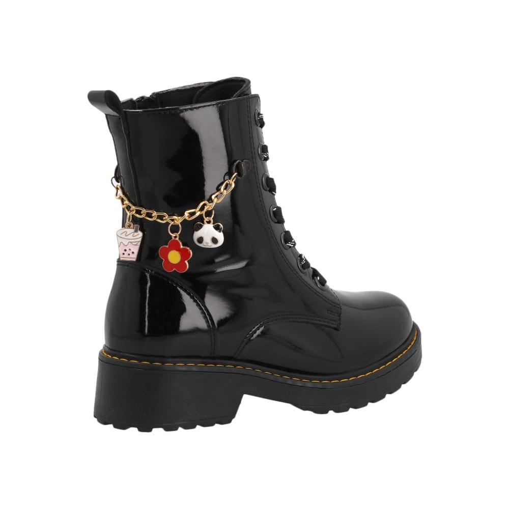 Foto 3 | Botas Bambino N5688 Botines Para Niña Negro Charol Casuales Talla 18 A 23